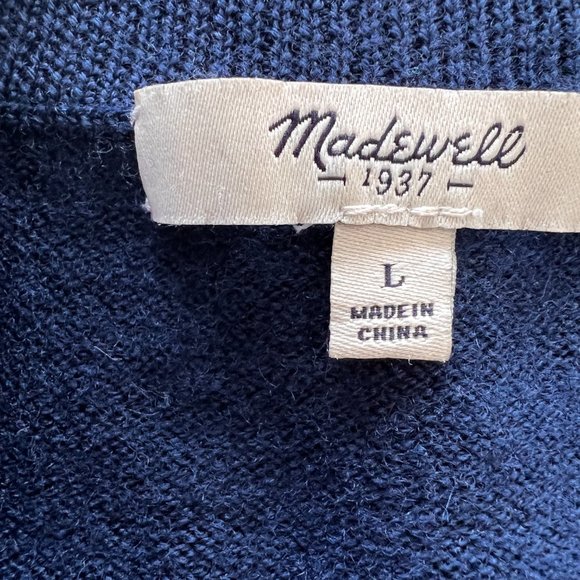 Madewell Navy Blue Wool Pullover Sweater - Womens Size Large - Picture 6 of 7